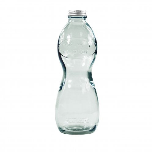 Recykleret glasflaske og 2 glas - Greenfeel.dk